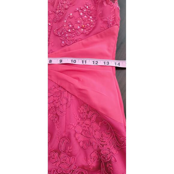 Rickie Freeman Teri Jon Gown Women's Size 2 Red Lace Formal Party Maxi Dress - Picture 13 of 16